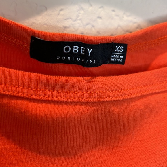 OBEY CEREMONY FLAME ORANGE TANK TOP SIZE XS - Picture 3 of 4